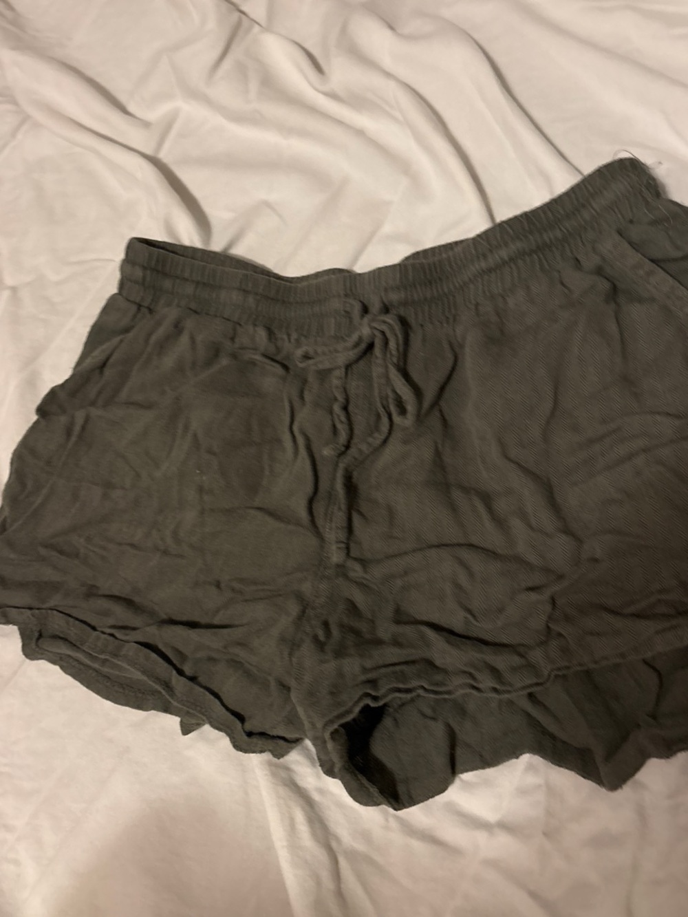 Universal Thread Olive Green Ribbed Drawstring Lounge Shorts